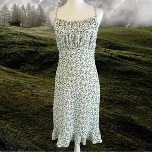 Vintage Cottagecore Babydoll Milkmaid Dress Size Large Dainty Floral Coquette
